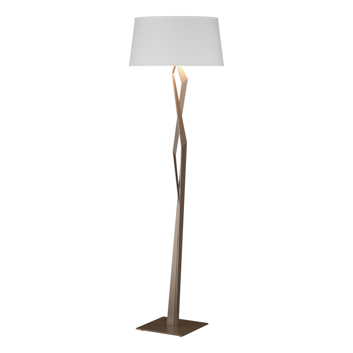 Hubbardton Forge 2012 Bronze Natural Anna Shade (SF) Facet Floor Lamp