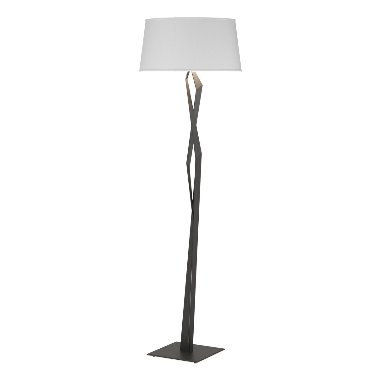 Hubbardton Forge 2012 Black Natural Anna Shade (SF) Facet Floor Lamp