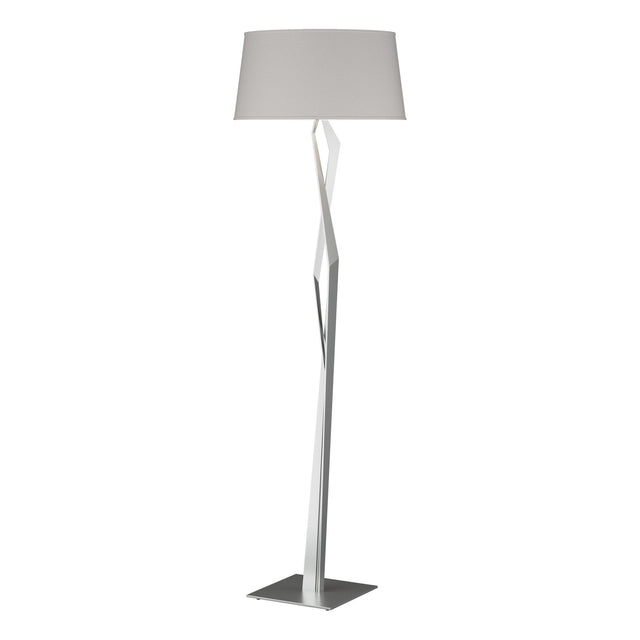 Hubbardton Forge 2012 Vintage Platinum Flax Shade (SE) Facet Floor Lamp