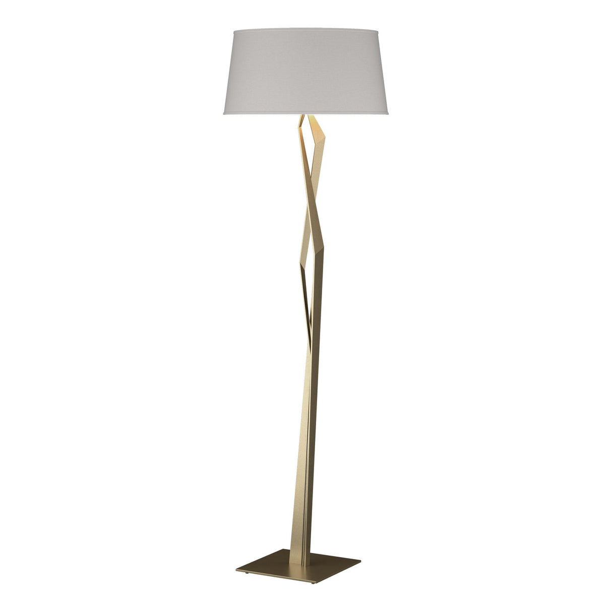 Hubbardton Forge 2012 Soft Gold Flax Shade (SE) Facet Floor Lamp