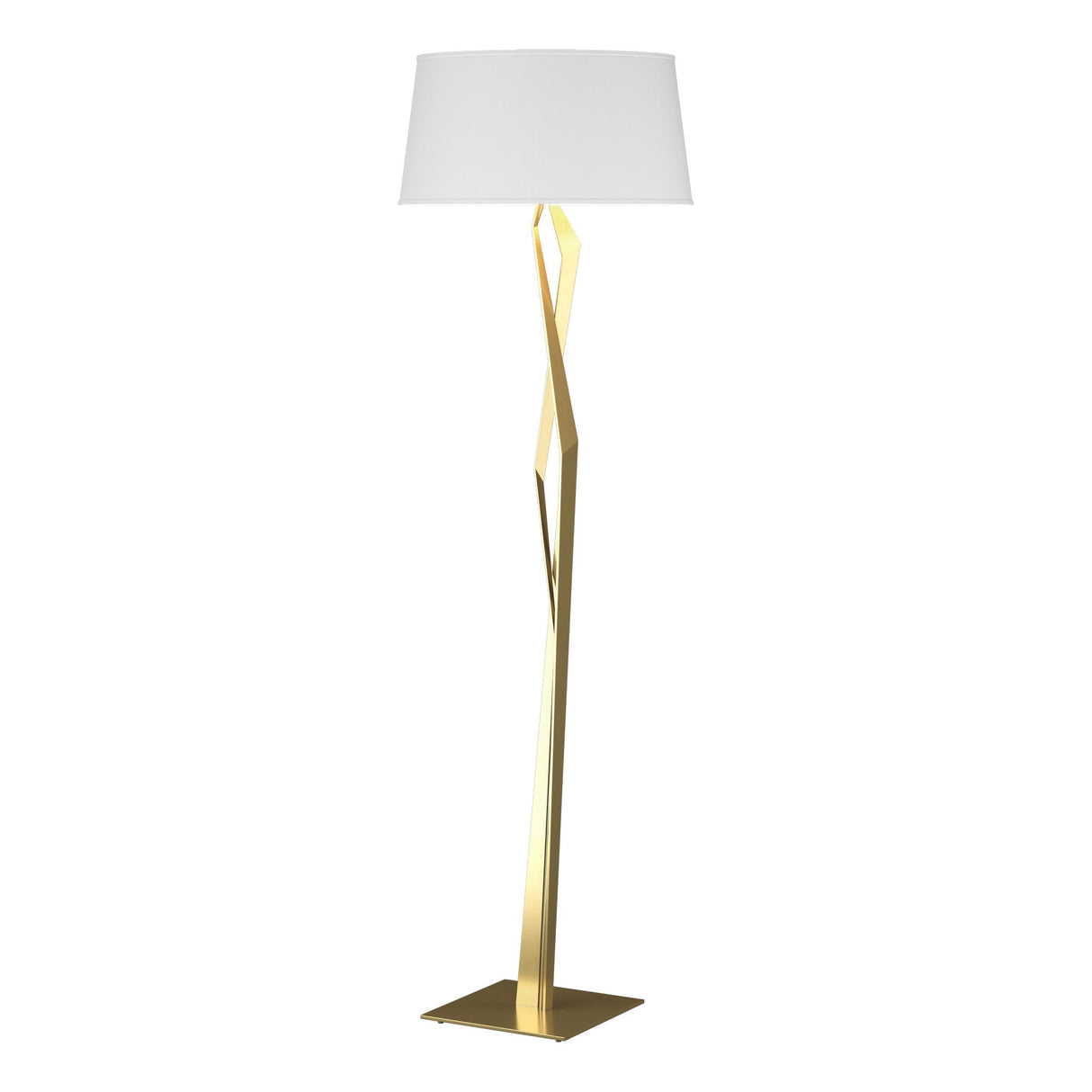 Hubbardton Forge 2012 Modern Brass Natural Anna Shade (SF) Facet Floor Lamp