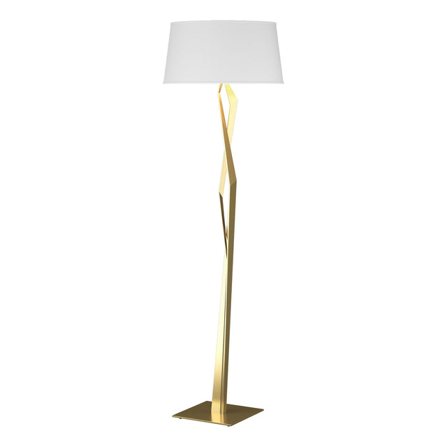Hubbardton Forge 2012 Modern Brass Natural Anna Shade (SF) Facet Floor Lamp