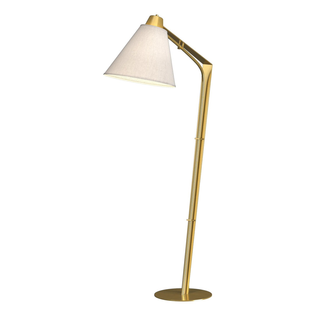 Hubbardton Forge 2013 Modern Brass Flax Shade (SE) Reach Floor Lamp