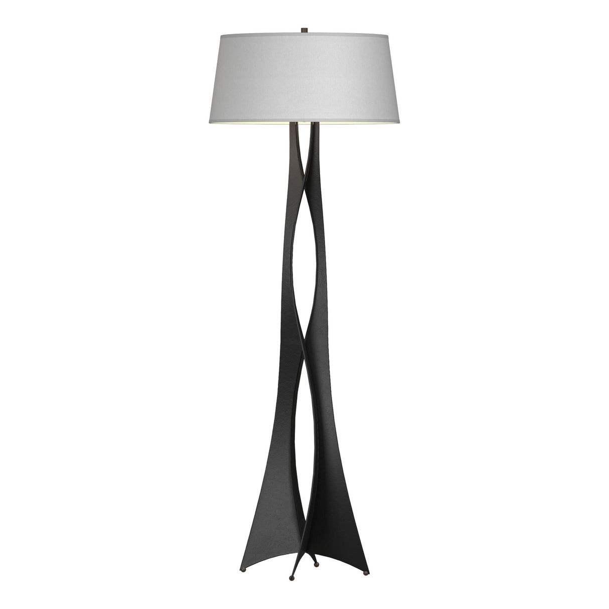 Hubbardton Forge 2013 Black Natural Anna Shade (SF) Moreau Floor Lamp