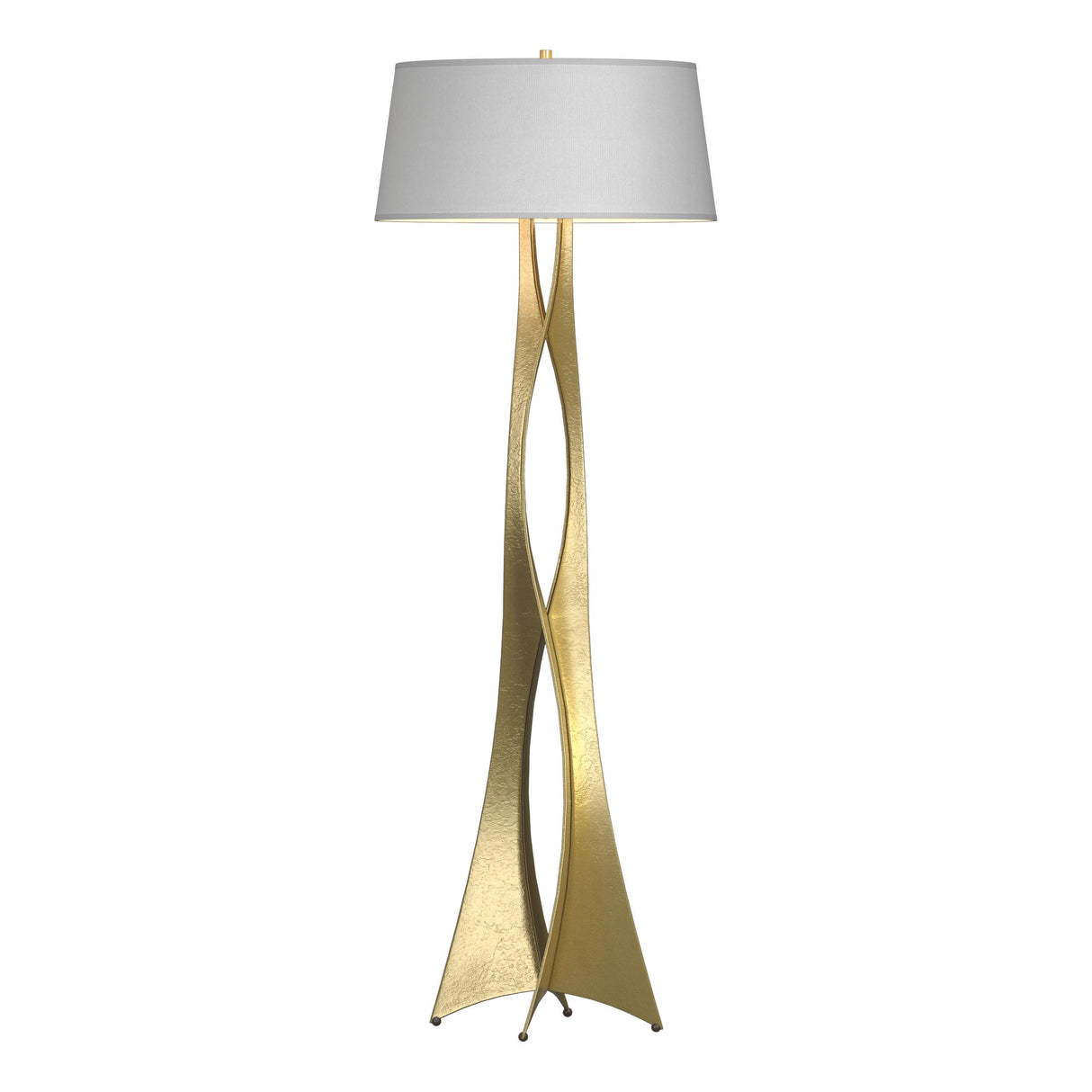 Hubbardton Forge 2013 Modern Brass Natural Anna Shade (SF) Moreau Floor Lamp
