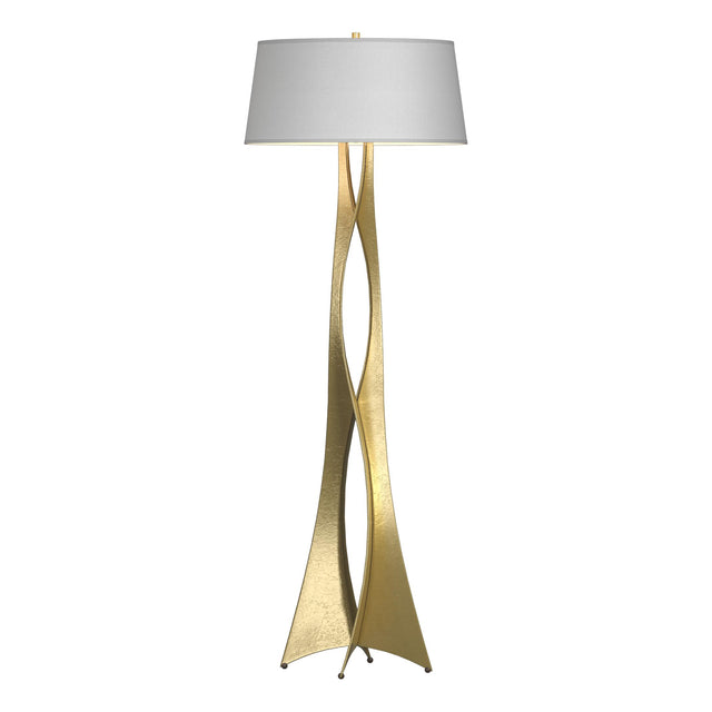 Hubbardton Forge 2013 Modern Brass Natural Anna Shade (SF) Moreau Floor Lamp