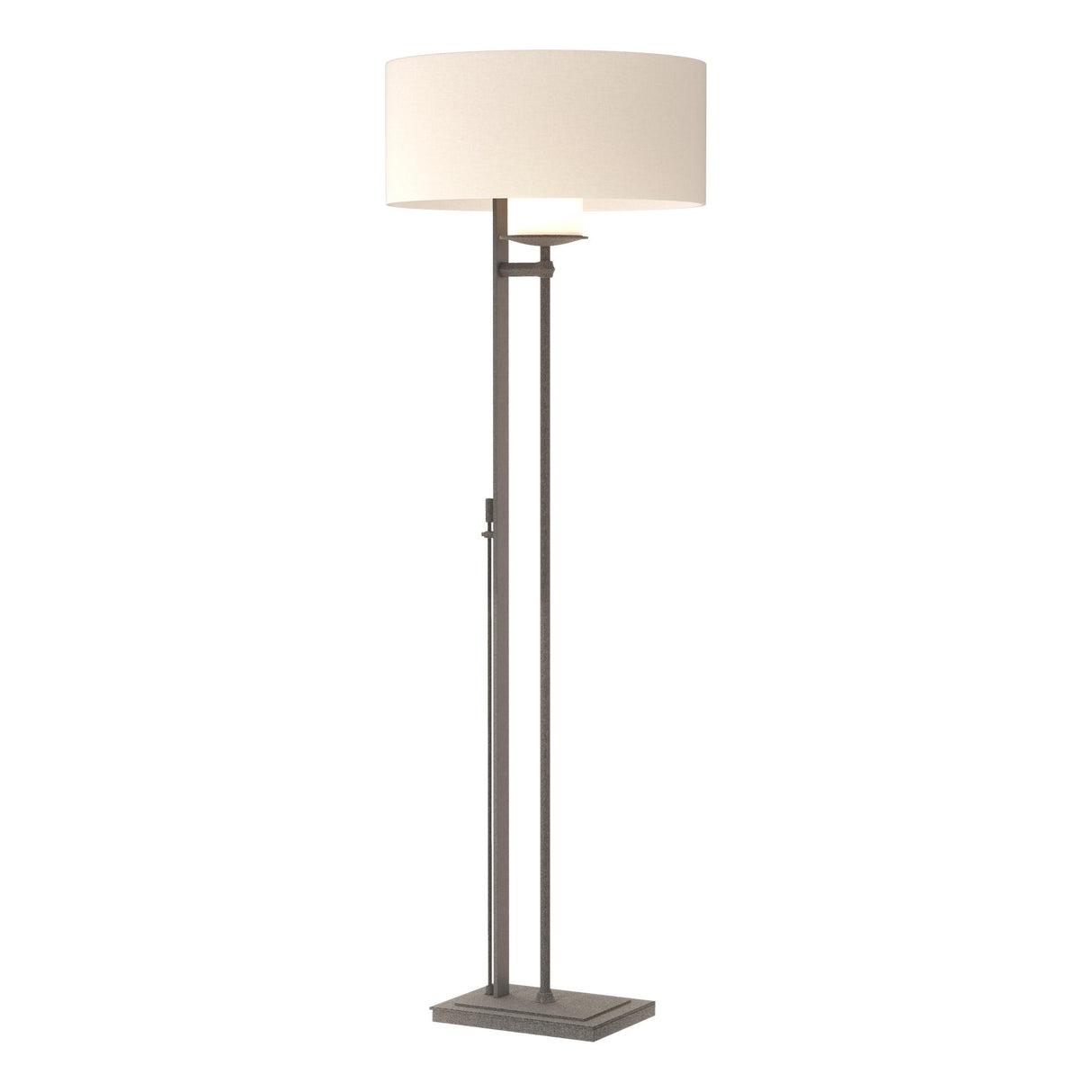 Hubbardton Forge 2011 Natural Iron Flax Shade (SE) Rook Floor Lamp