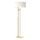 Hubbardton Forge 2011 Modern Brass Natural Anna Shade (SF) Rook Floor Lamp