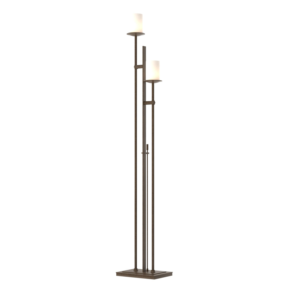 Hubbardton Forge 2011 Bronze Opal Glass (GG) Rook Twin Floor Lamp