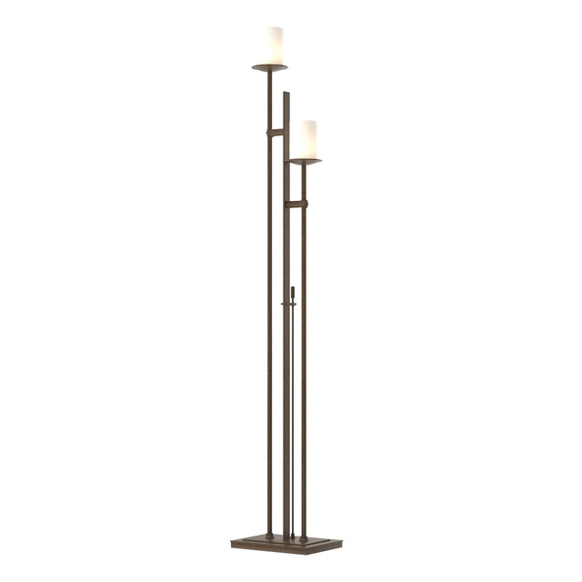 Hubbardton Forge 2011 Bronze Opal Glass (GG) Rook Twin Floor Lamp