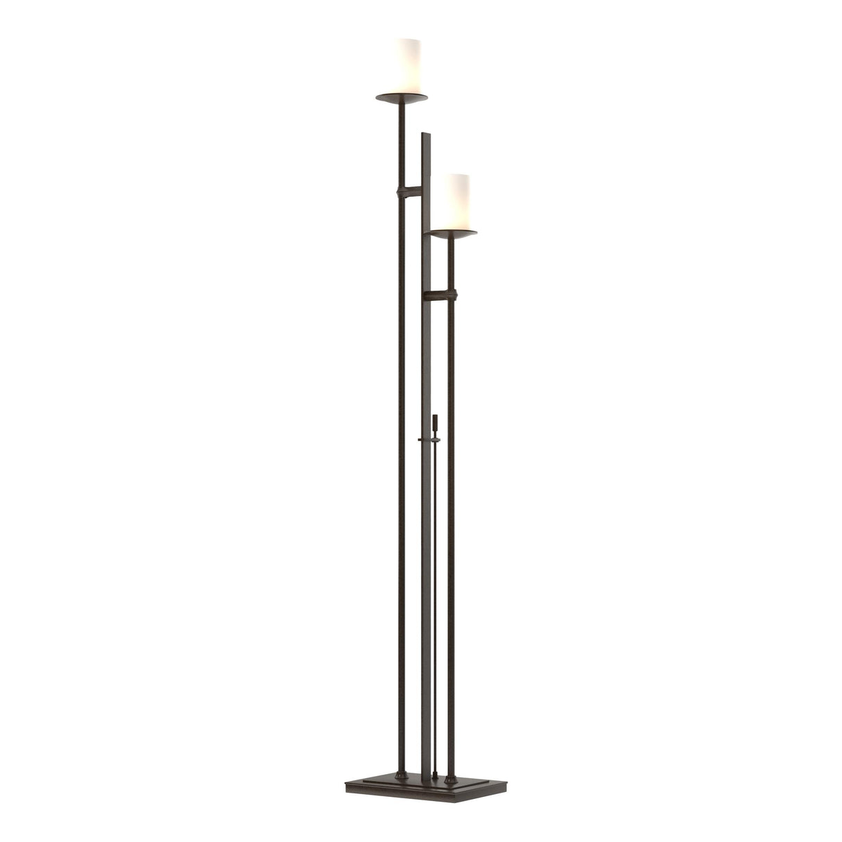 Hubbardton Forge 2011 Oil Rubbed Bronze Opal Glass (GG) Rook Twin Floor Lamp