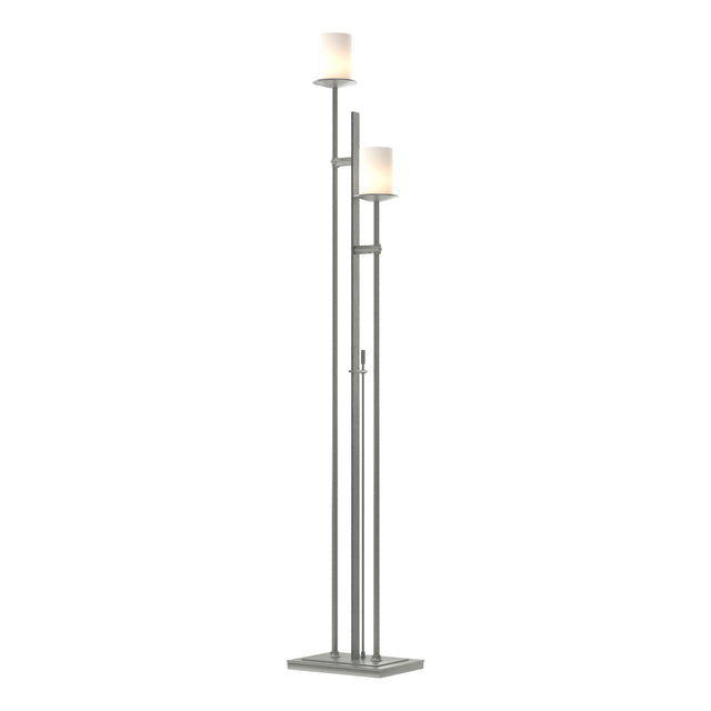 Hubbardton Forge 2011 Vintage Platinum Opal Glass (GG) Rook Twin Floor Lamp
