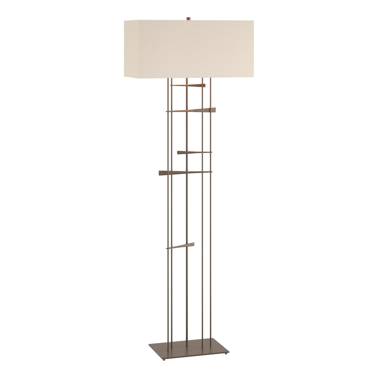 Hubbardton Forge 2013 Bronze Flax Shade (SE) Cavaletti Floor Lamp