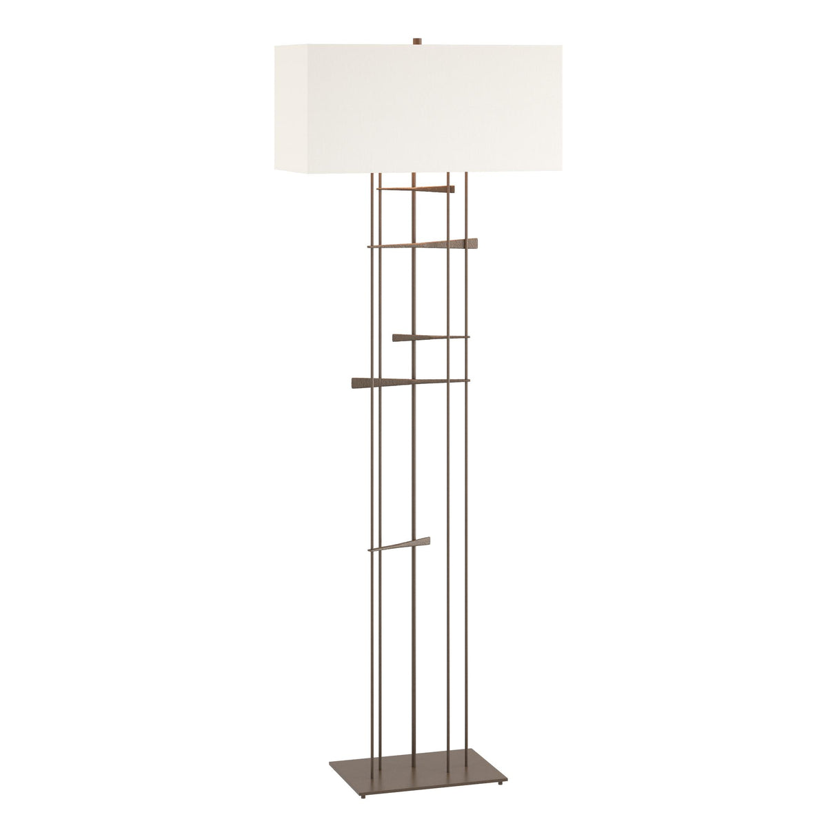 Hubbardton Forge 2013 Bronze Natural Anna Shade (SF) Cavaletti Floor Lamp