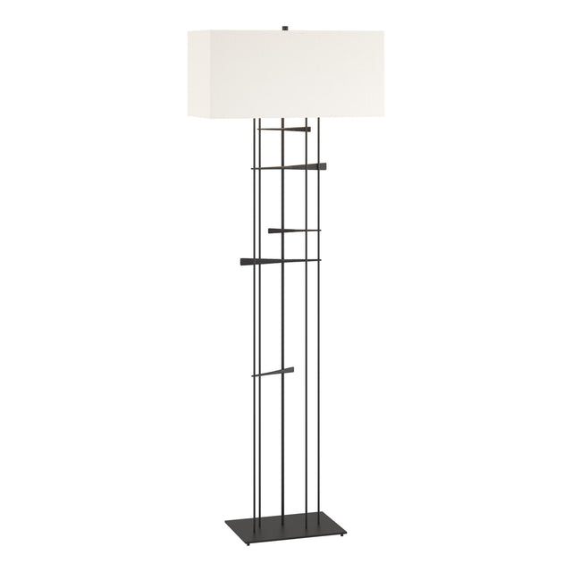 Hubbardton Forge 2013 Black Natural Anna Shade (SF) Cavaletti Floor Lamp