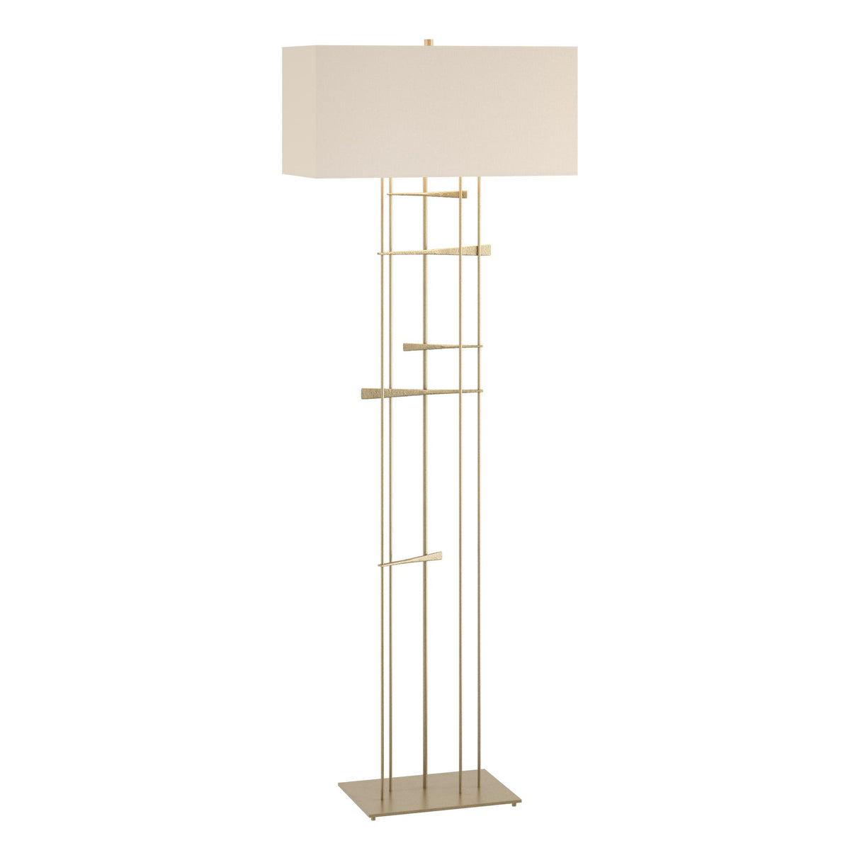 Hubbardton Forge 2013 Soft Gold Flax Shade (SE) Cavaletti Floor Lamp