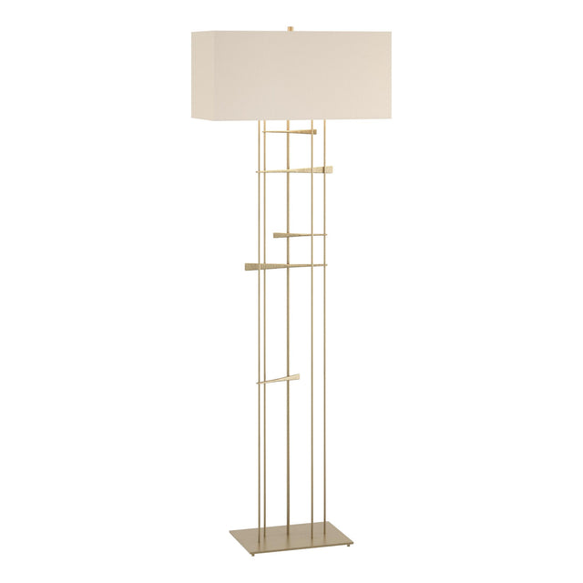 Hubbardton Forge 2013 Soft Gold Flax Shade (SE) Cavaletti Floor Lamp
