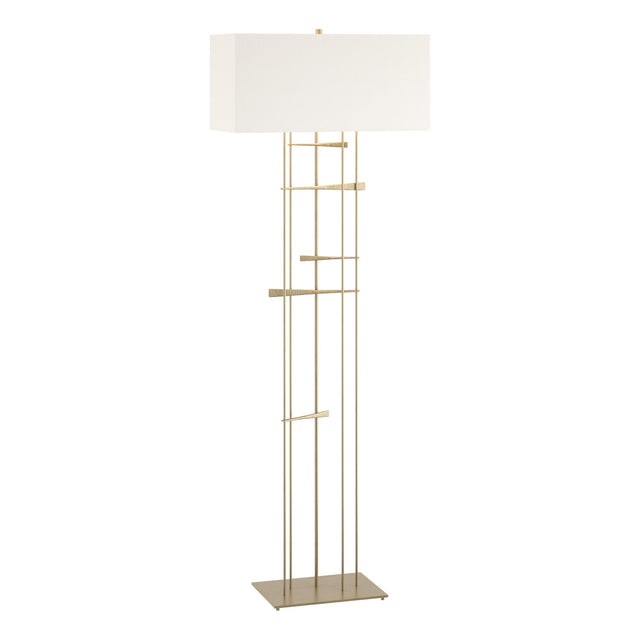 Hubbardton Forge 2013 Soft Gold Natural Anna Shade (SF) Cavaletti Floor Lamp
