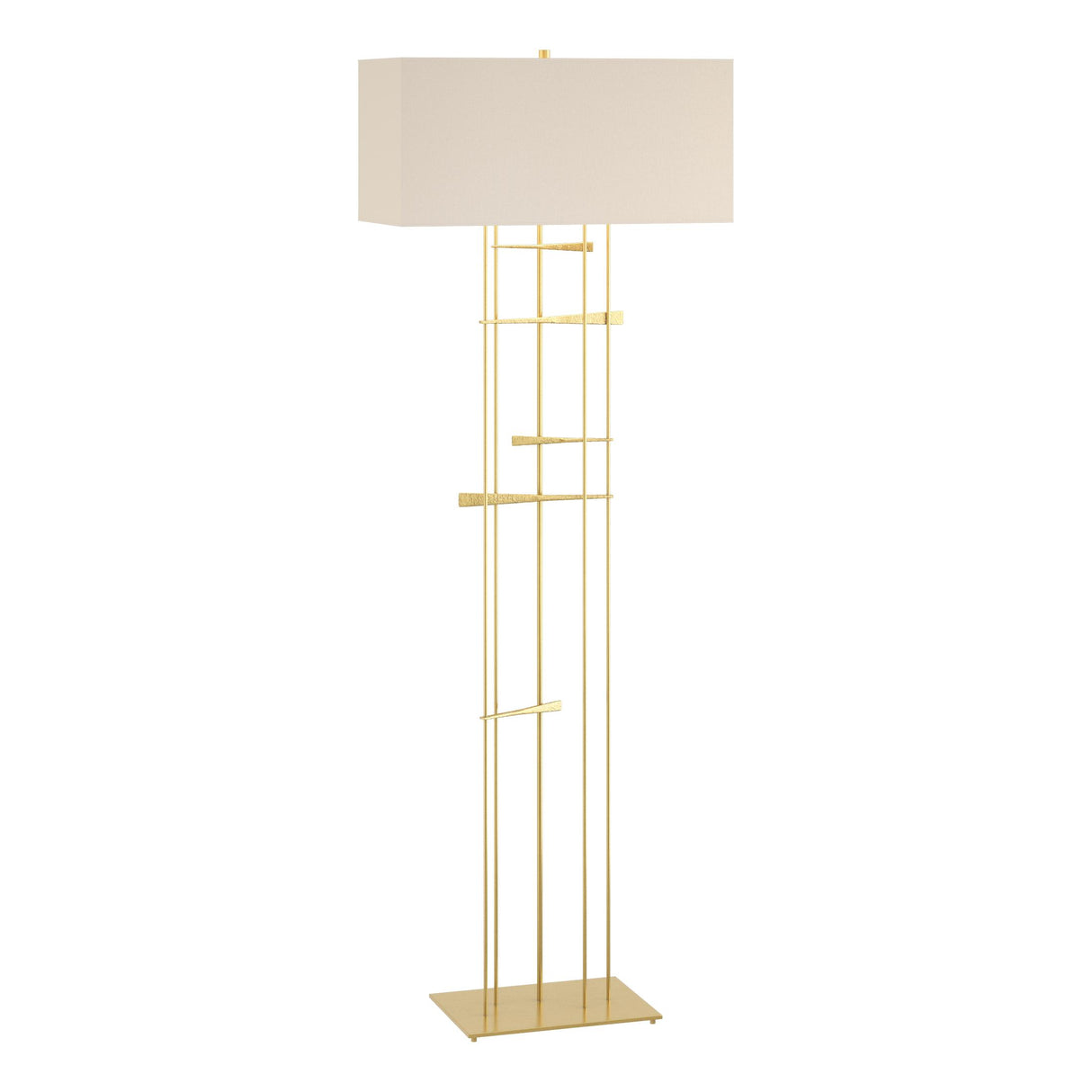 Hubbardton Forge 2013 Modern Brass Flax Shade (SE) Cavaletti Floor Lamp