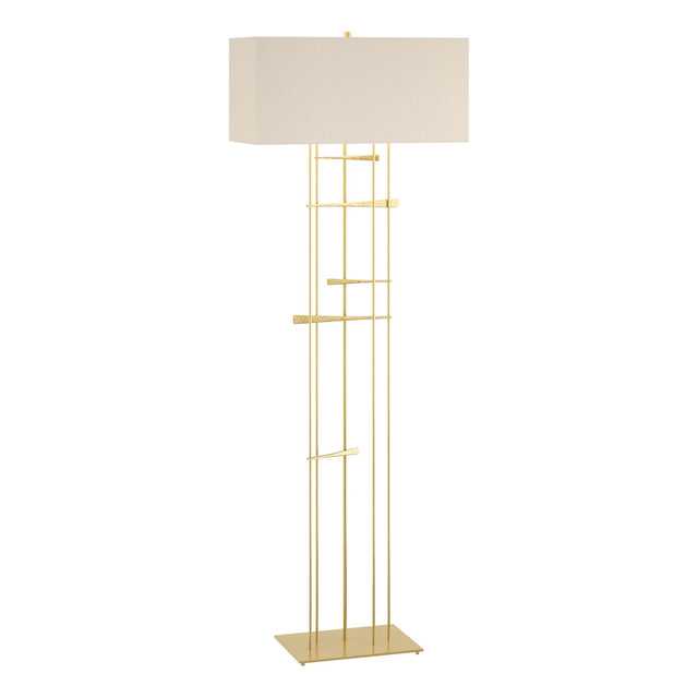 Hubbardton Forge 2013 Modern Brass Flax Shade (SE) Cavaletti Floor Lamp