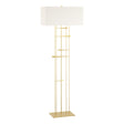 Hubbardton Forge 2013 Modern Brass Natural Anna Shade (SF) Cavaletti Floor Lamp