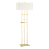 Hubbardton Forge 2013 Modern Brass Natural Anna Shade (SF) Cavaletti Floor Lamp
