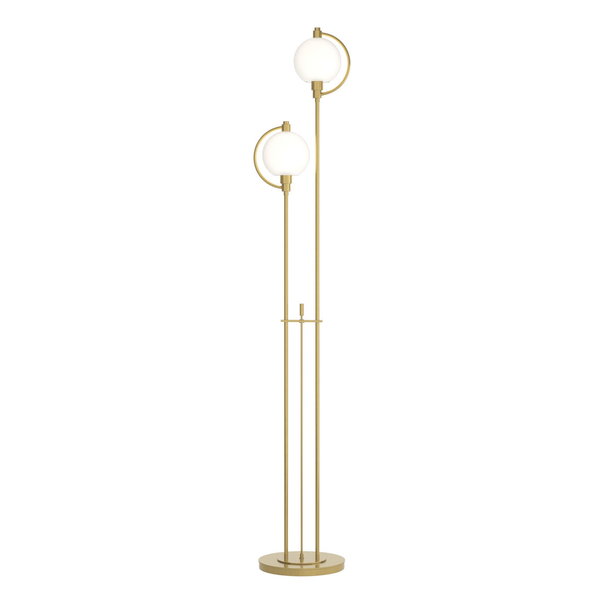 Hubbardton Forge 2015 Modern Brass Opal Glass (GG) Pluto Floor Lamp
