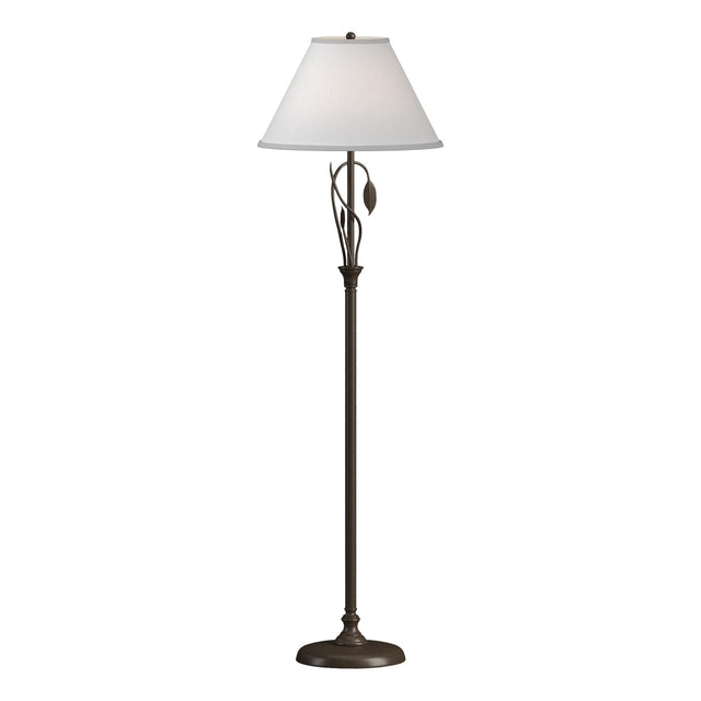 Hubbardton Forge 1999 Bronze Natural Anna Shade (SF) Forged Leaves and Vase Floor Lamp