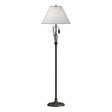 Hubbardton Forge 1999 Dark Smoke Natural Anna Shade (SF) Forged Leaves and Vase Floor Lamp