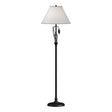 Hubbardton Forge 1999 Black Natural Anna Shade (SF) Forged Leaves and Vase Floor Lamp