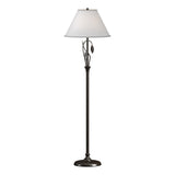 Hubbardton Forge 1999 Oil Rubbed Bronze Natural Anna Shade (SF) Forged Leaves and Vase Floor Lamp
