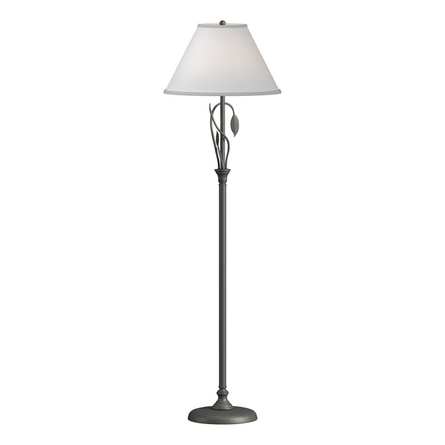 Hubbardton Forge 1999 Natural Iron Natural Anna Shade (SF) Forged Leaves and Vase Floor Lamp