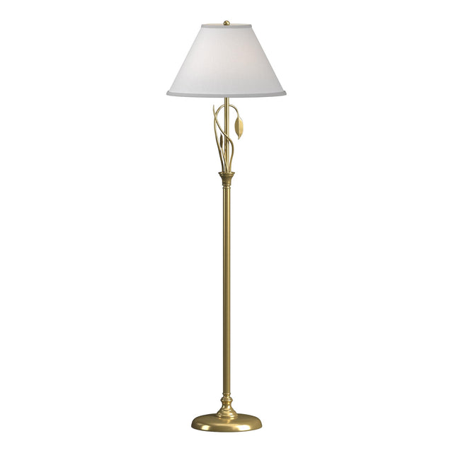 Hubbardton Forge 1999 Modern Brass Natural Anna Shade (SF) Forged Leaves and Vase Floor Lamp
