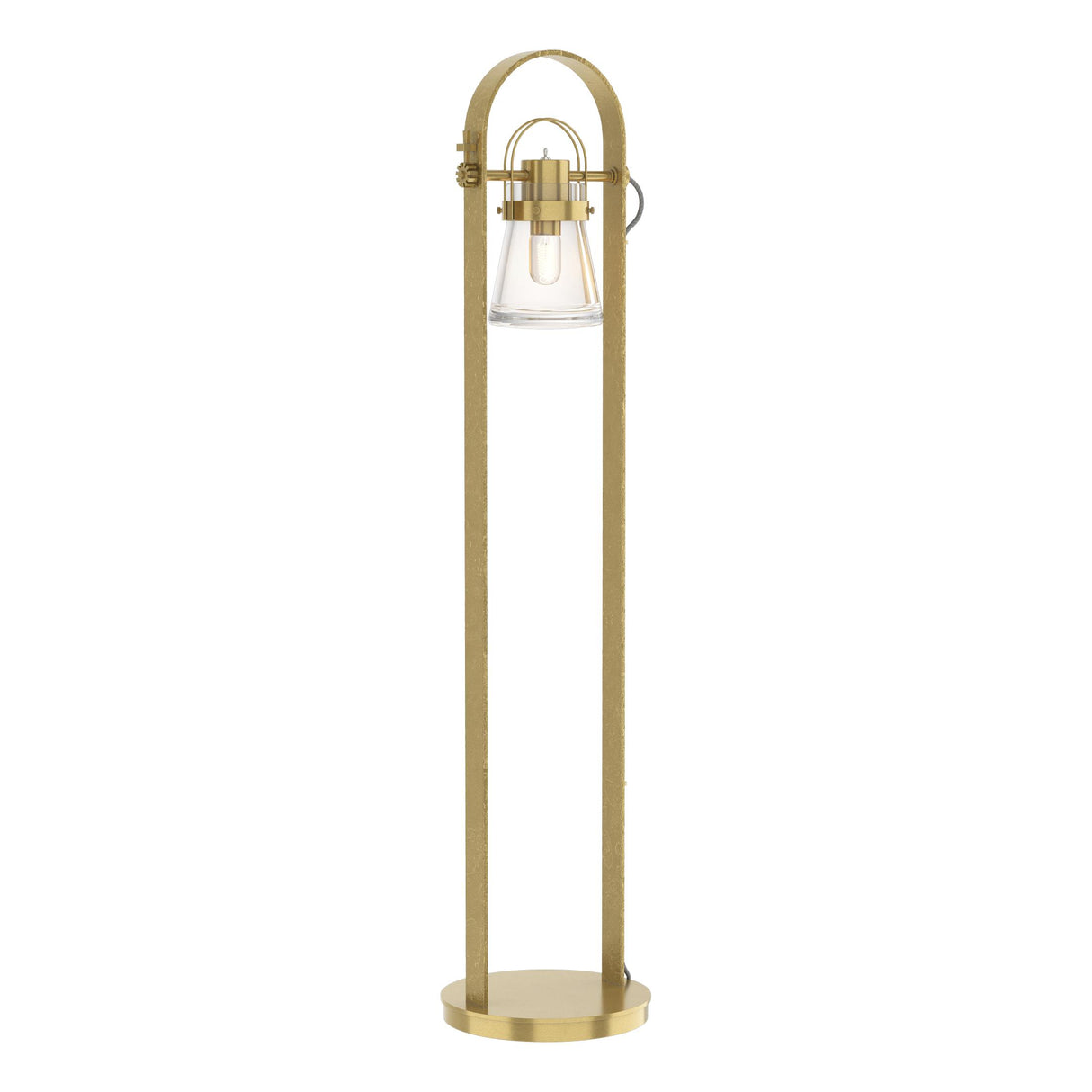 Hubbardton Forge 2016 Modern Brass Clear Glass (ZM) Erlenmeyer Floor Lamp