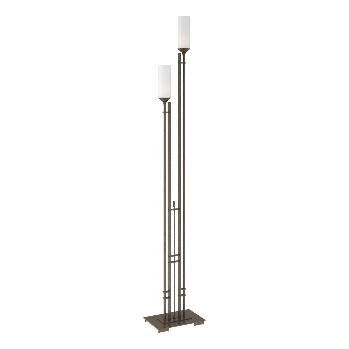 Hubbardton Forge 2004 Bronze Opal Glass (GG) Metra Twin Tall Floor Lamp