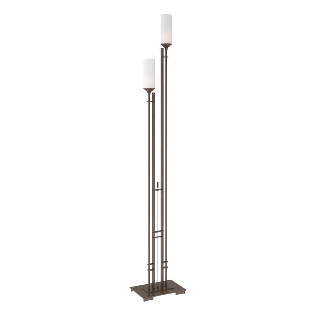 Hubbardton Forge 2004 Bronze Opal Glass (GG) Metra Twin Tall Floor Lamp