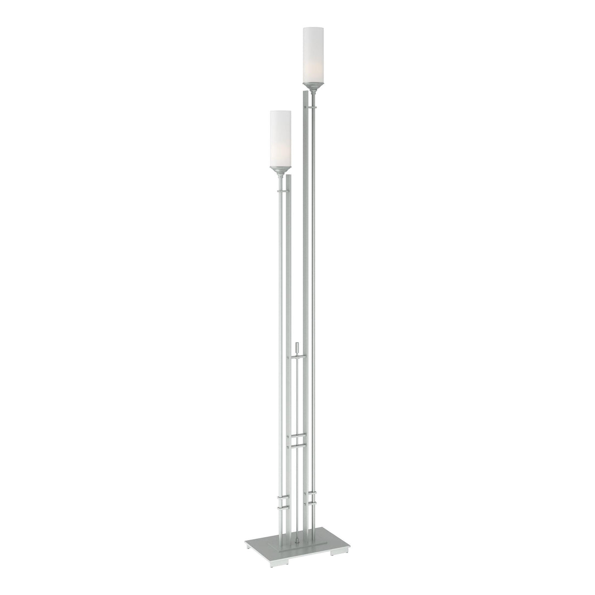 Hubbardton Forge 2004 Vintage Platinum Opal Glass (GG) Metra Twin Tall Floor Lamp