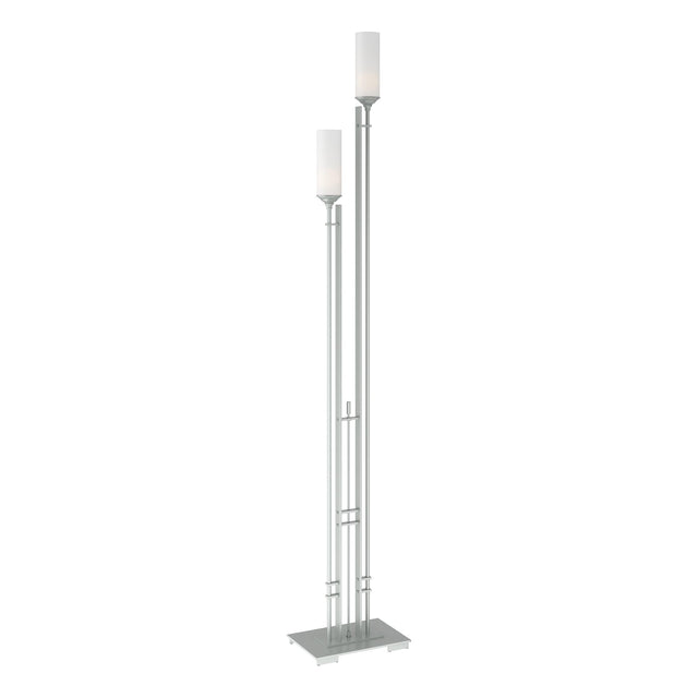 Hubbardton Forge 2004 Vintage Platinum Opal Glass (GG) Metra Twin Tall Floor Lamp