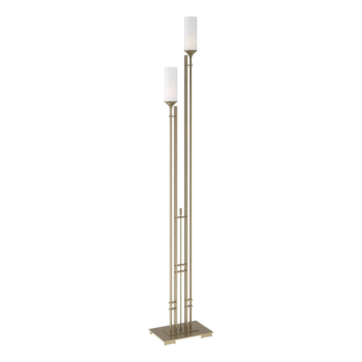 Hubbardton Forge 2004 Soft Gold Opal Glass (GG) Metra Twin Tall Floor Lamp