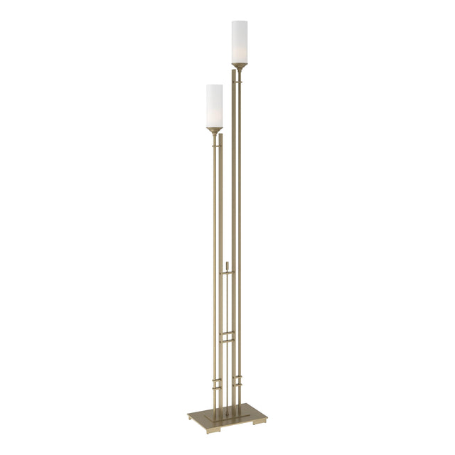 Hubbardton Forge 2004 Soft Gold Opal Glass (GG) Metra Twin Tall Floor Lamp