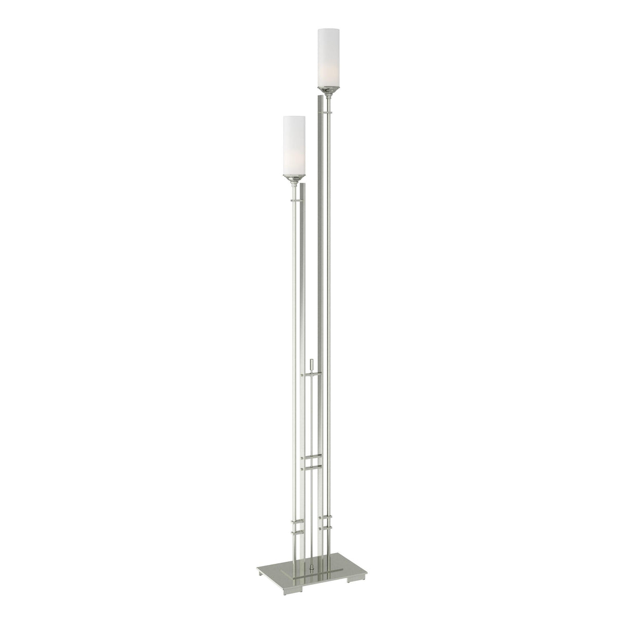 Hubbardton Forge 2004 Sterling Opal Glass (GG) Metra Twin Tall Floor Lamp