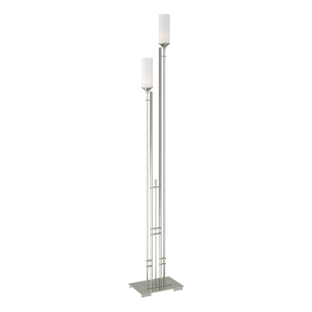 Hubbardton Forge 2004 Sterling Opal Glass (GG) Metra Twin Tall Floor Lamp