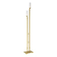 Hubbardton Forge 2004 Modern Brass Opal Glass (GG) Metra Twin Tall Floor Lamp
