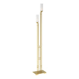 Hubbardton Forge 2004 Modern Brass Opal Glass (GG) Metra Twin Tall Floor Lamp