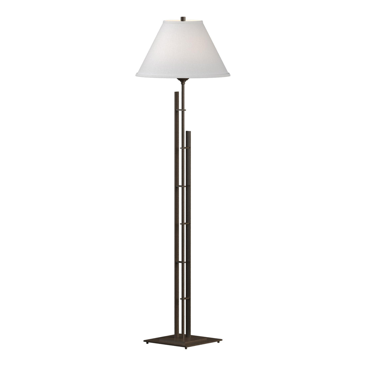 Hubbardton Forge 2000 Bronze Natural Anna Shade (SF) Metra Double Floor Lamp