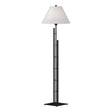 Hubbardton Forge 2000 Black Natural Anna Shade (SF) Metra Double Floor Lamp