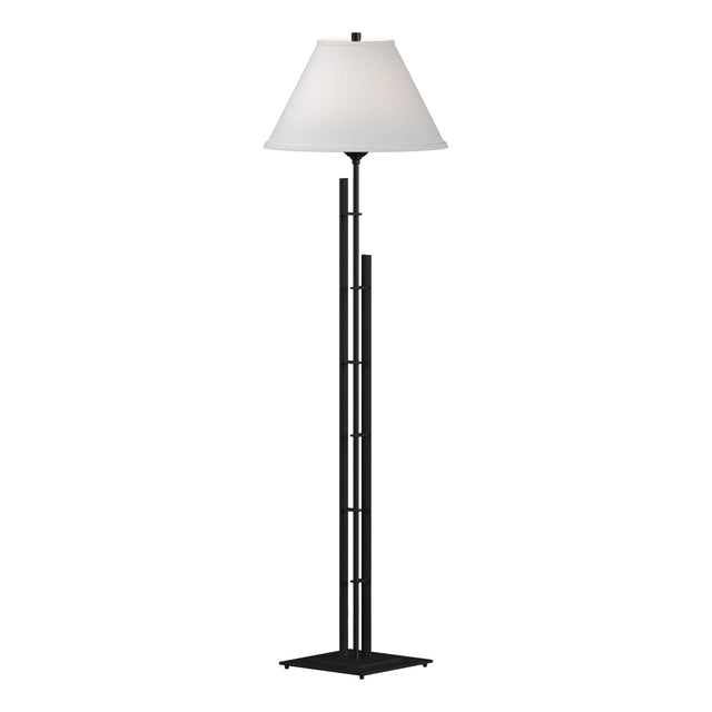 Hubbardton Forge 2000 Black Natural Anna Shade (SF) Metra Double Floor Lamp