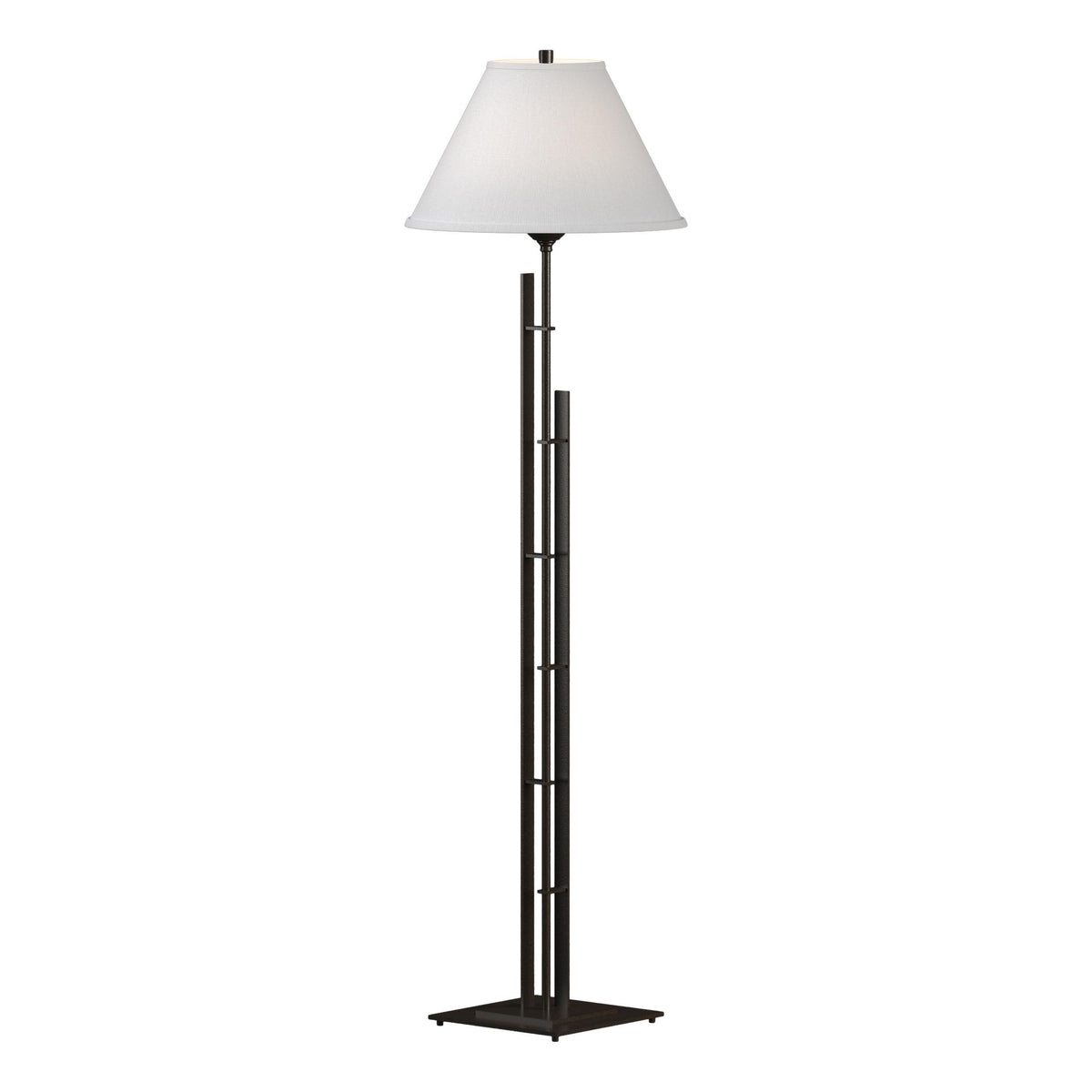 Hubbardton Forge 2000 Oil Rubbed Bronze Natural Anna Shade (SF) Metra Double Floor Lamp