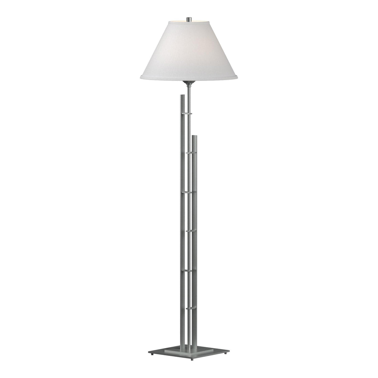 Hubbardton Forge 2000 Vintage Platinum Natural Anna Shade (SF) Metra Double Floor Lamp