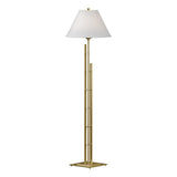 Hubbardton Forge 2000 Modern Brass Natural Anna Shade (SF) Metra Double Floor Lamp